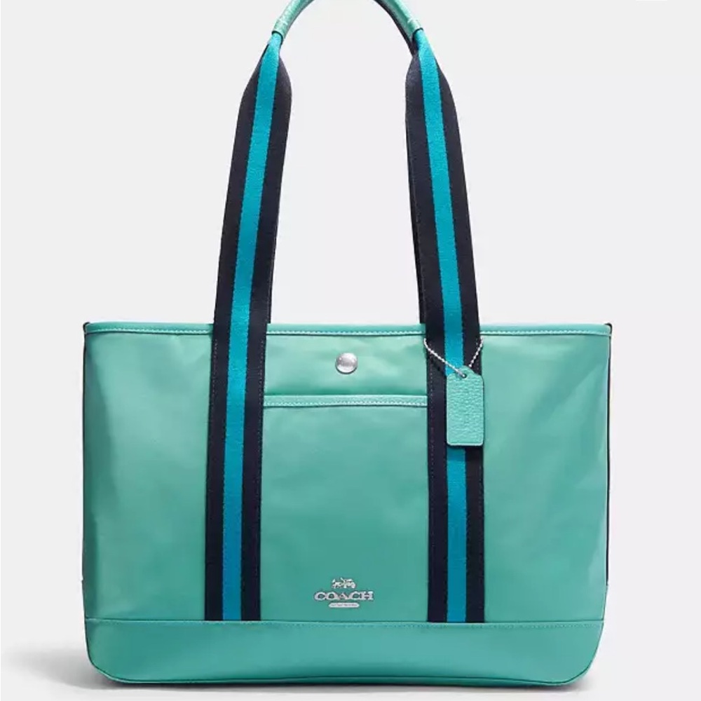 Coach Ellis tote green and blue NWT